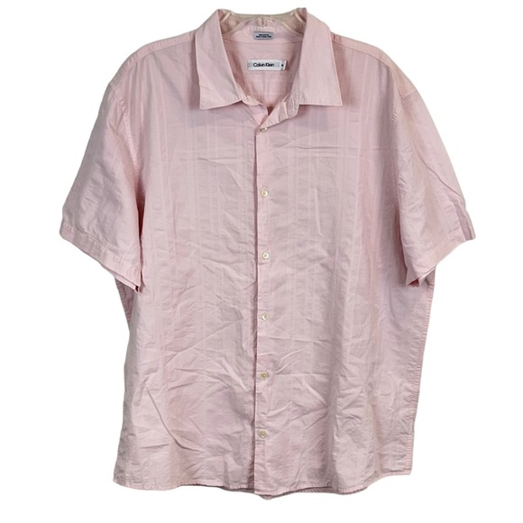 Calvin Klein 100% Cotton Men’s Short Sleeve Button Up Shirt XXL 🔥 - Picture 1 of 5